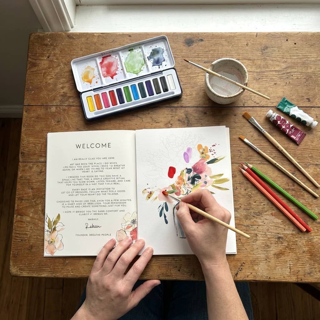 Livre d'Art Méditatif, 16 Pages de Rituel Créatif Guidé