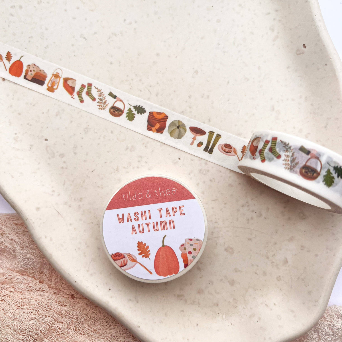 Washi tape autumn - adhesive tape mushroom & pumpkin masking tape