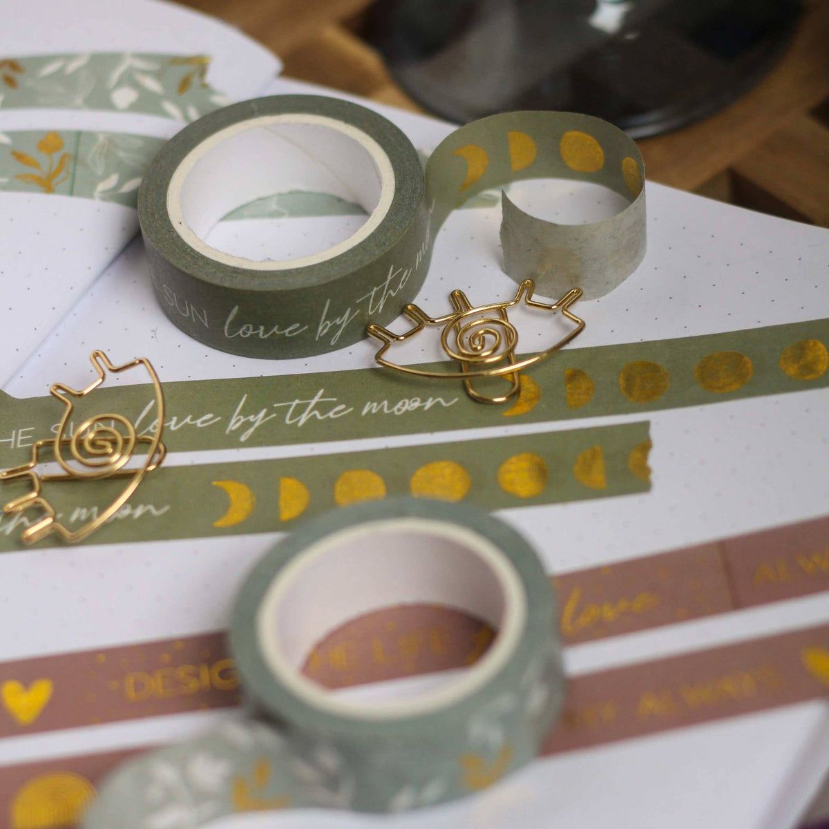 Papierdrachen 3 Rolls of Washi Tape - 'Love by the Moon'