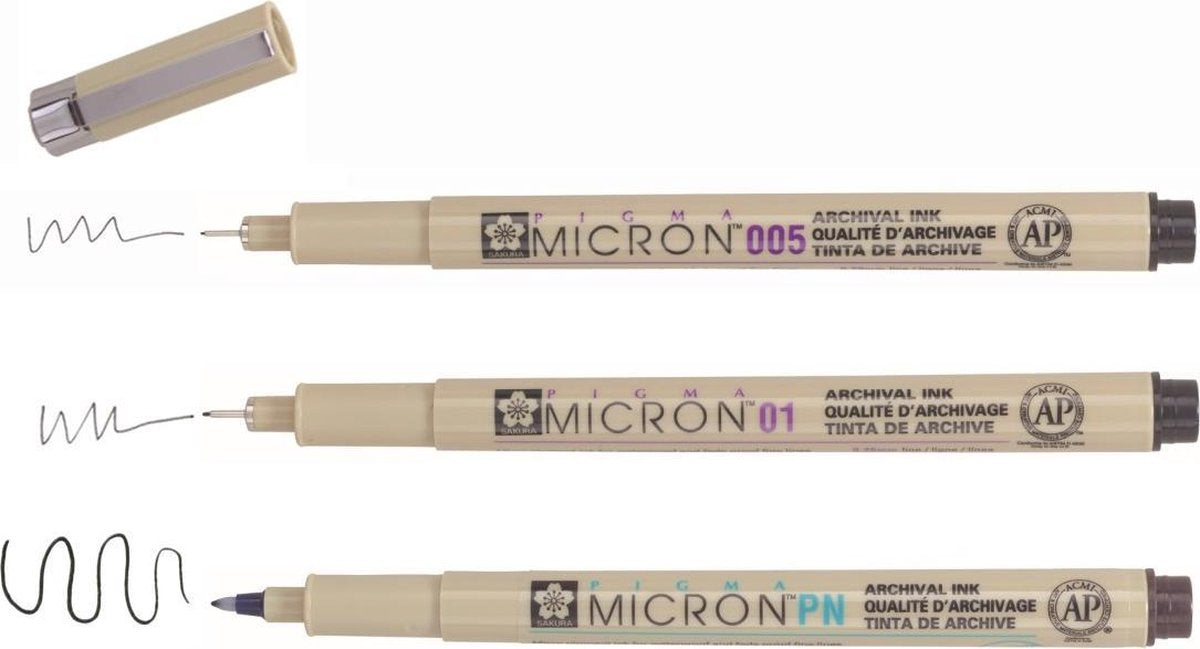 Sakura Pigma Micron fineliners - 3 stuks