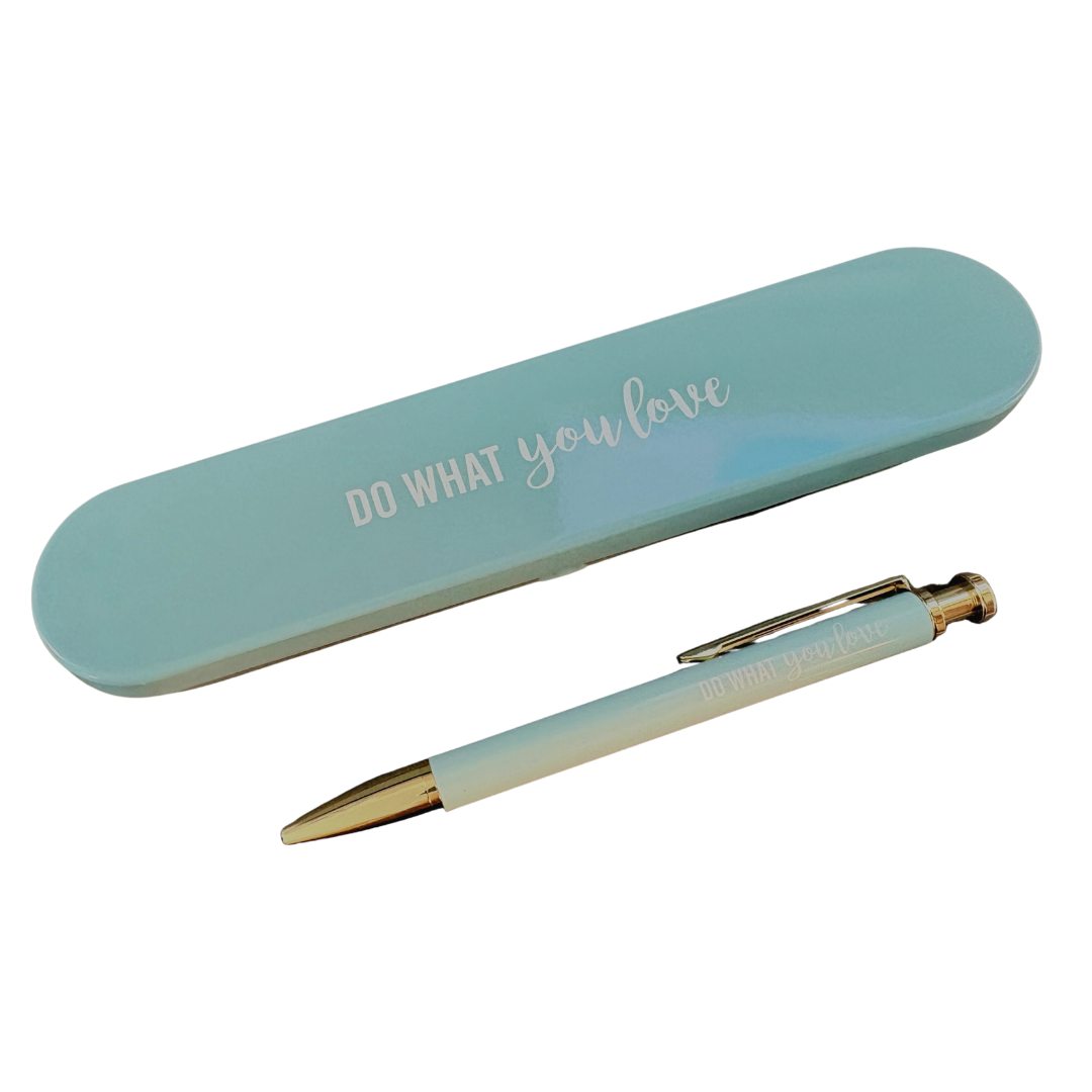Papierdrachen Ballpoint Pen in Metal Box - Pastel blue