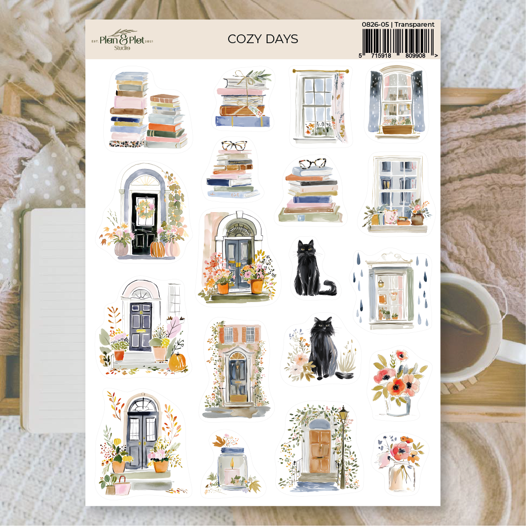 Cozy days | Transparent matte vinyl stickers
