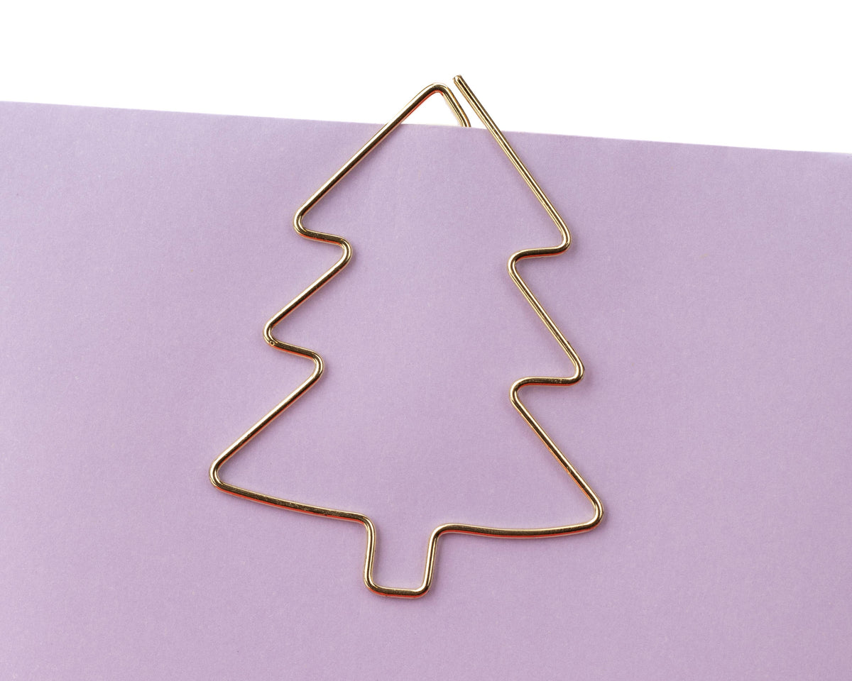 Gold Christmas Binder Clips - Christmas tree
