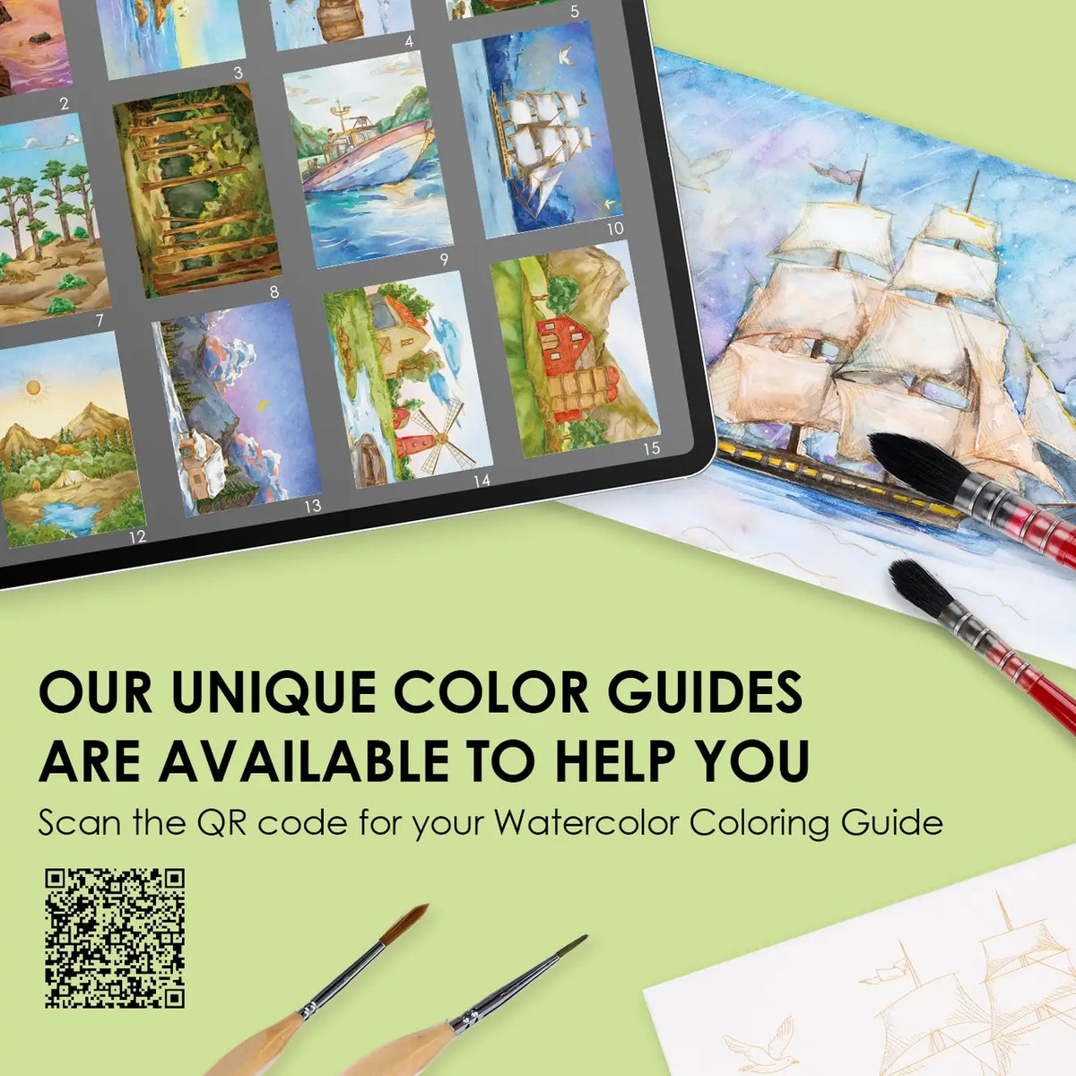 Landscape Themed Watercolor Coloring Club Box - Grabie