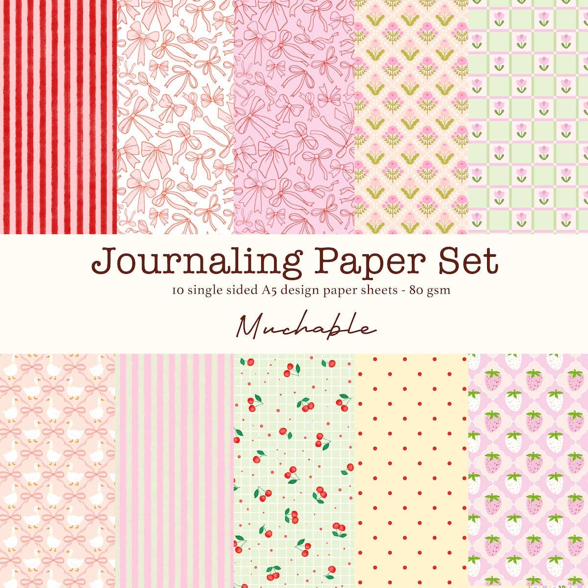Journaling paper set - 10 stuks A5 sheets