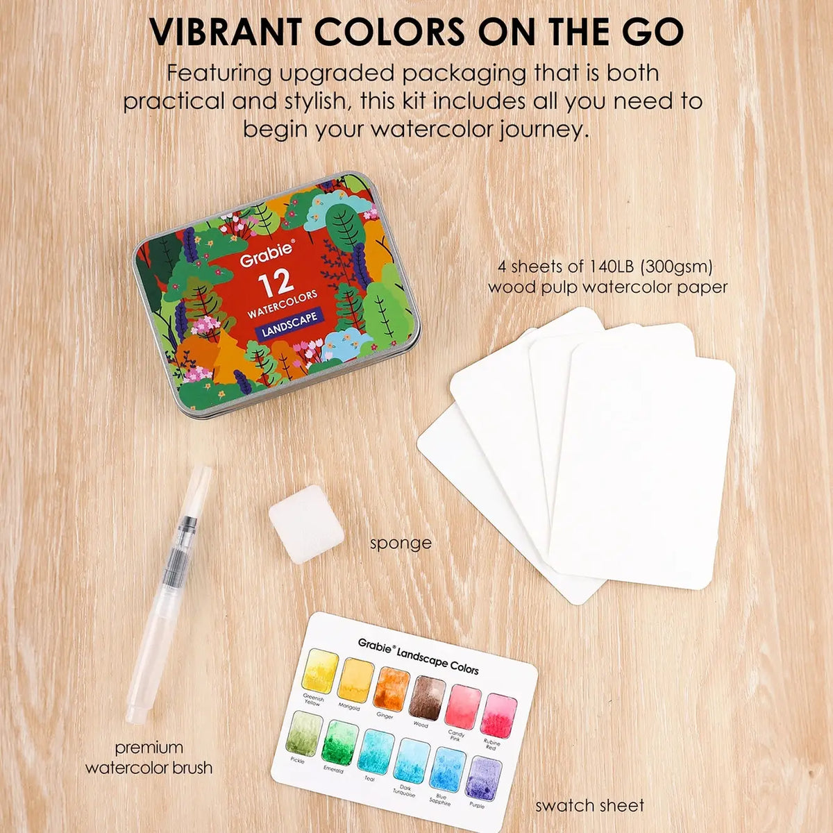 Landscape Themed Watercolor Coloring Club Box - Grabie