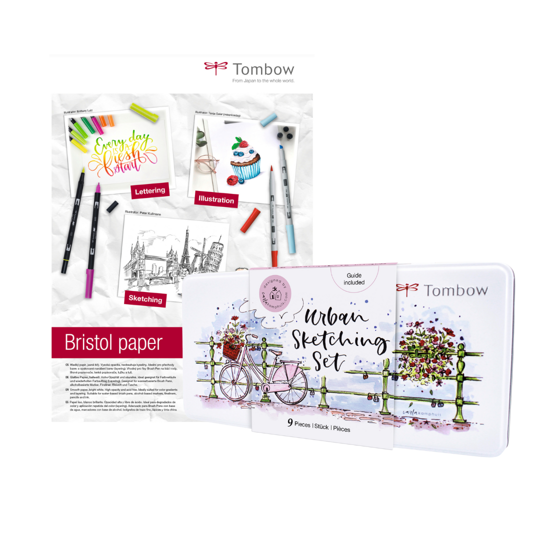 Tombow Urban Sketching Set + Bristol Paper DIN A5 Bundle