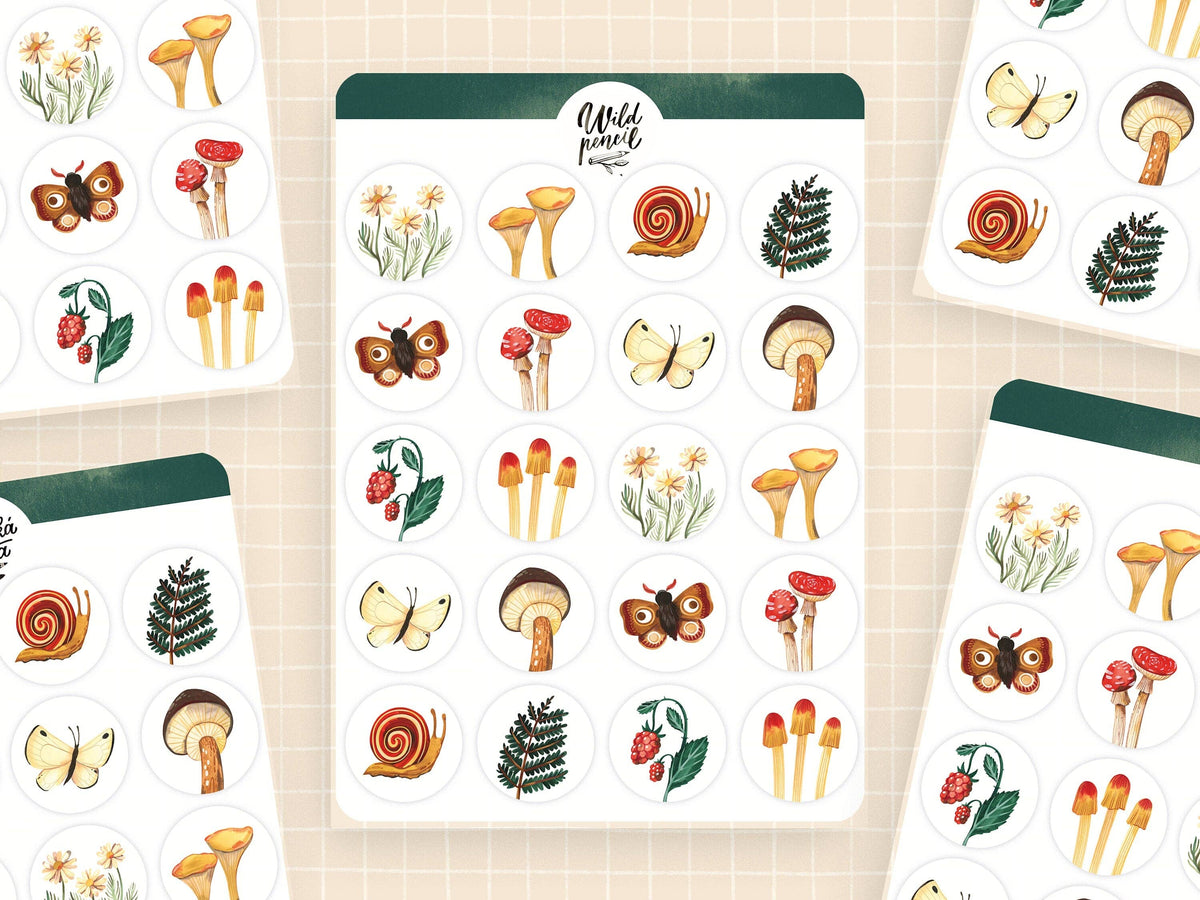 Sticker Sheet - Forest Circles