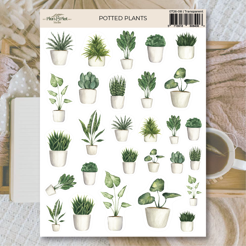 Potted plants | Transparent matte vinyl stickers