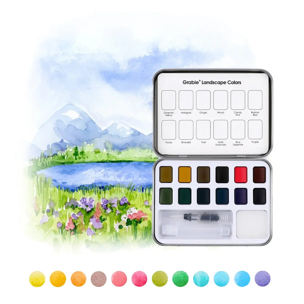 Landscape Themed Watercolor Coloring Club Box - Grabie
