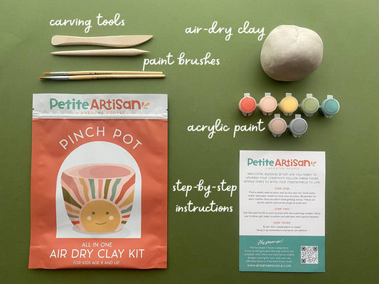 Kids DIY Clay Kit - Make and Paint Your Own Pinch Pot