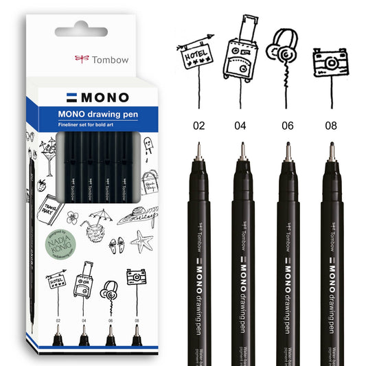 Tombow Fineliner MONO Drawing Pen Bold Set