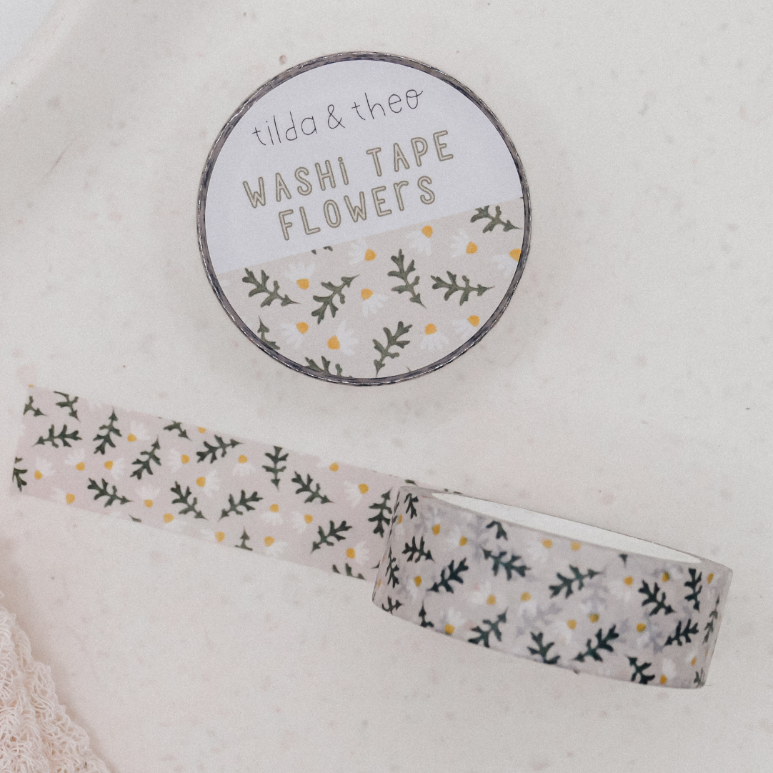 Washi tape flowers / flower meadow - floral adhesive masking tape