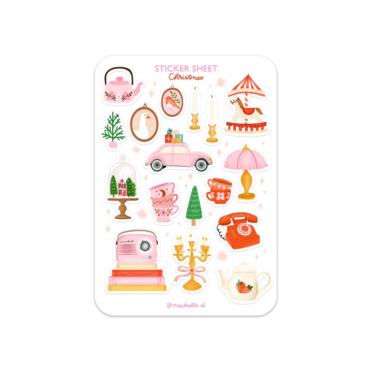 A6 sticker sheet - sticker sheet - Christmas interior items