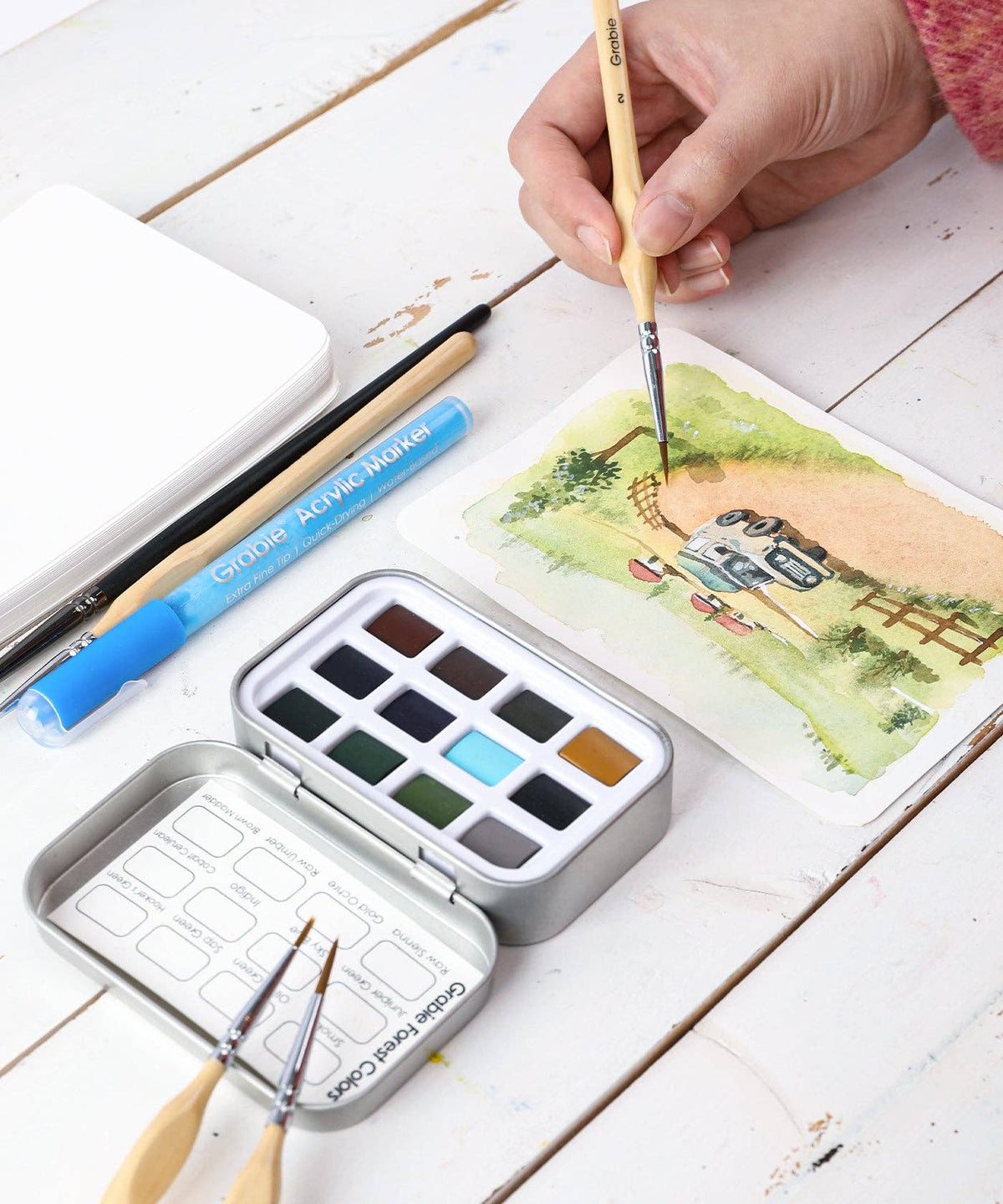 Grabie Watercolor Pocket Set of 12 - Forest Colors