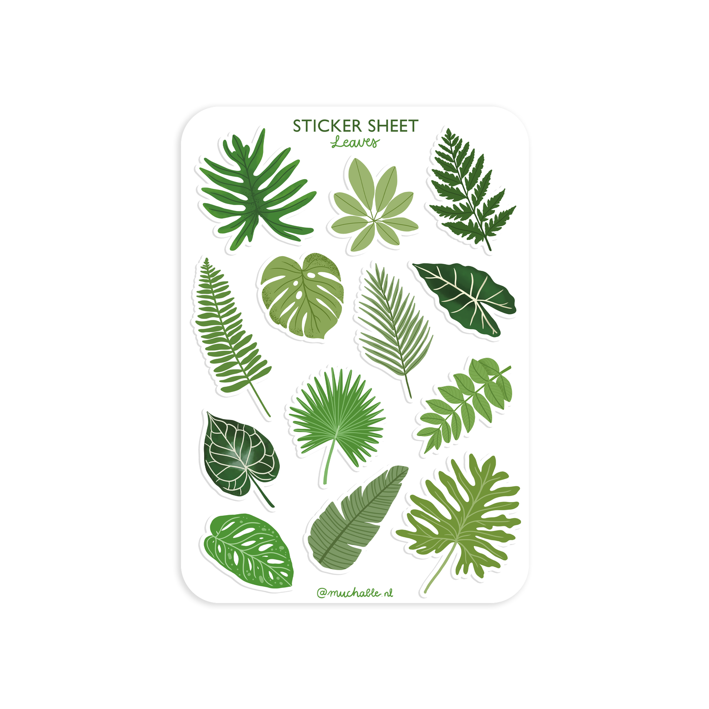 A6 sticker sheet/sticker sheet - green nature leaves