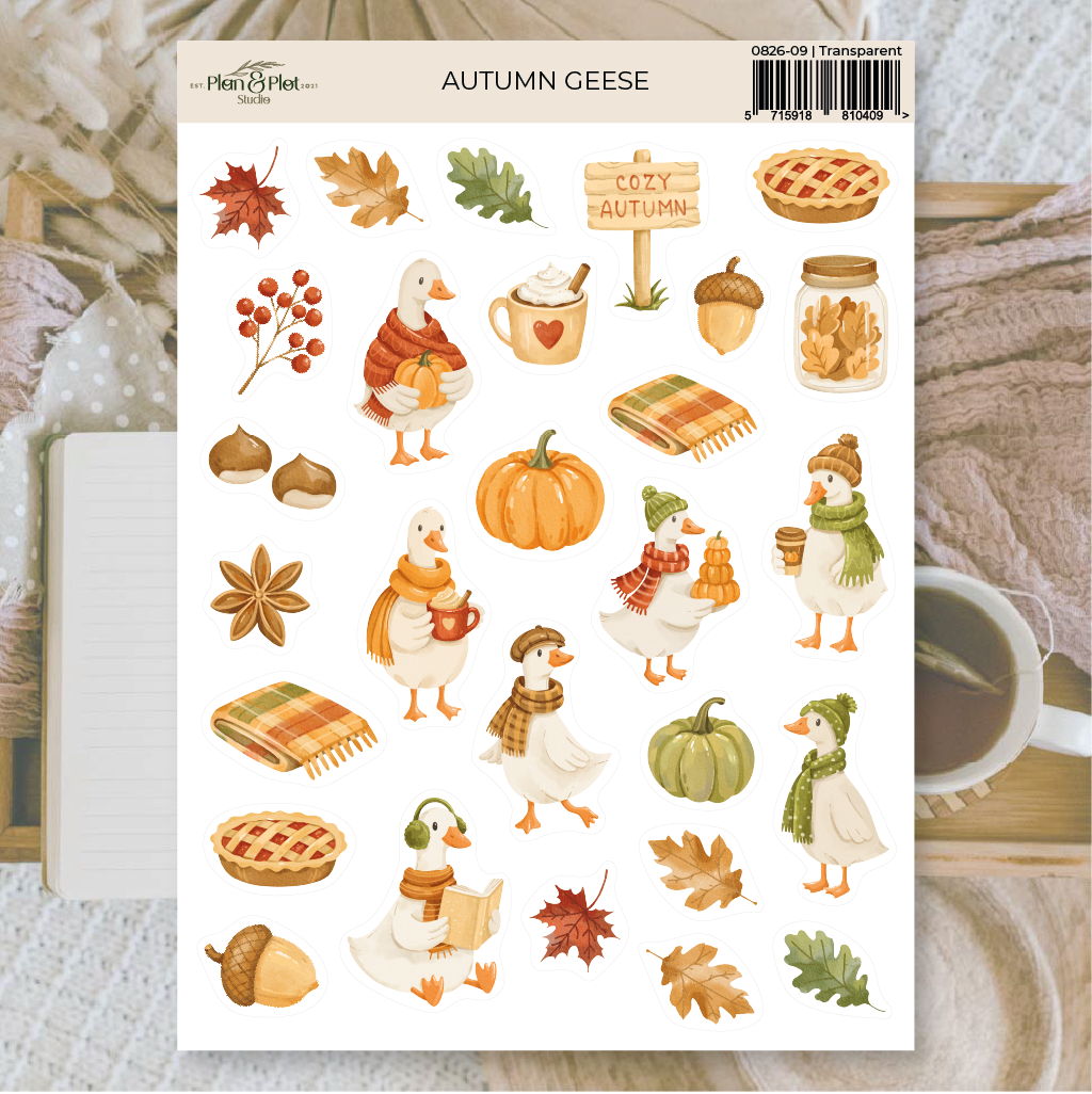 Autumn geese | Transparent matte vinyl stickers