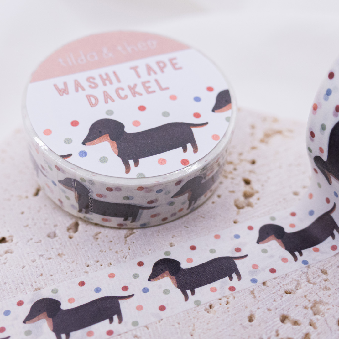 Washi Tape Dachshund - adhesive tape, dog washi tape, masking tape, dog breed