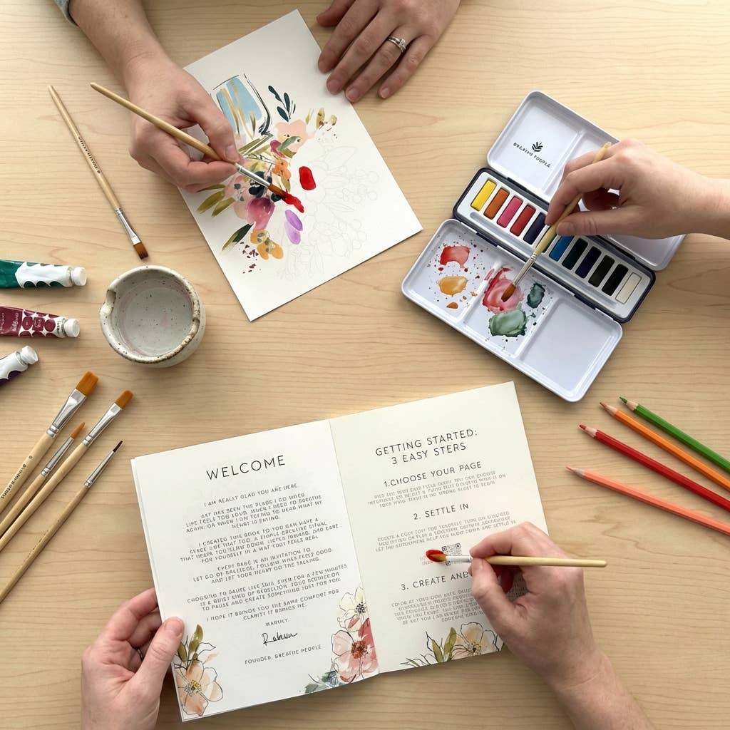 Livre d'Art Méditatif, 16 Pages de Rituel Créatif Guidé