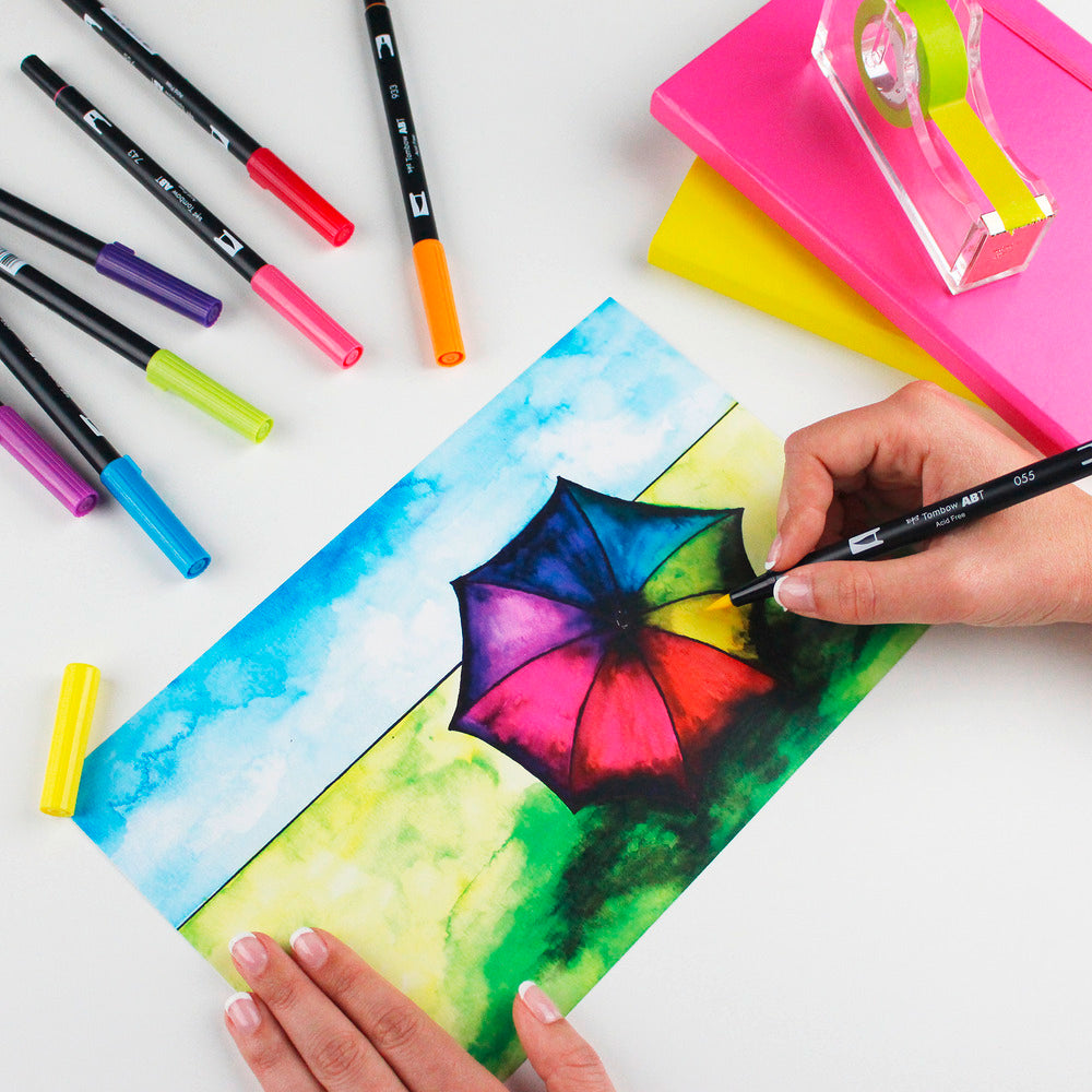 Tombow ABT Dual Brush Pen 12-piece Set Primary Colours
