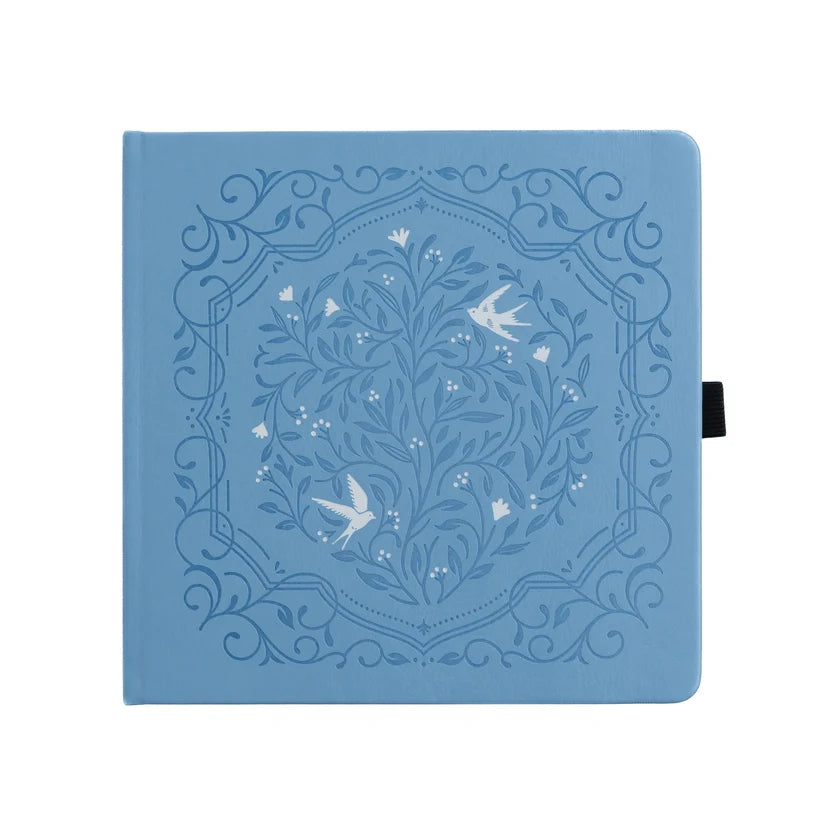 Songbird In Blue Dot Grid Notebook - square 160 pages