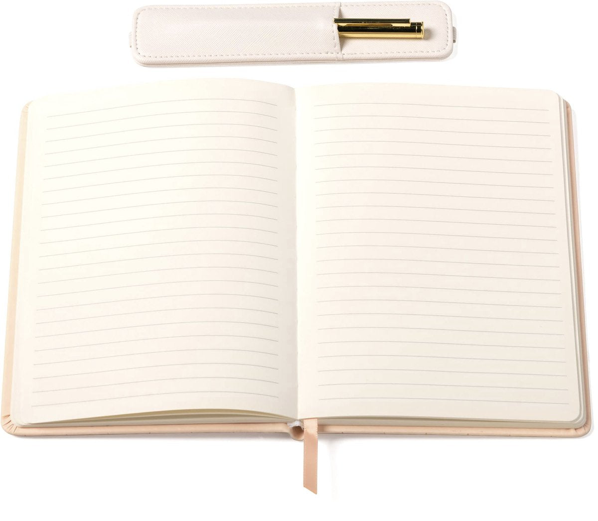 Notitieboek Eccolo met pen en houder Pink lijn
