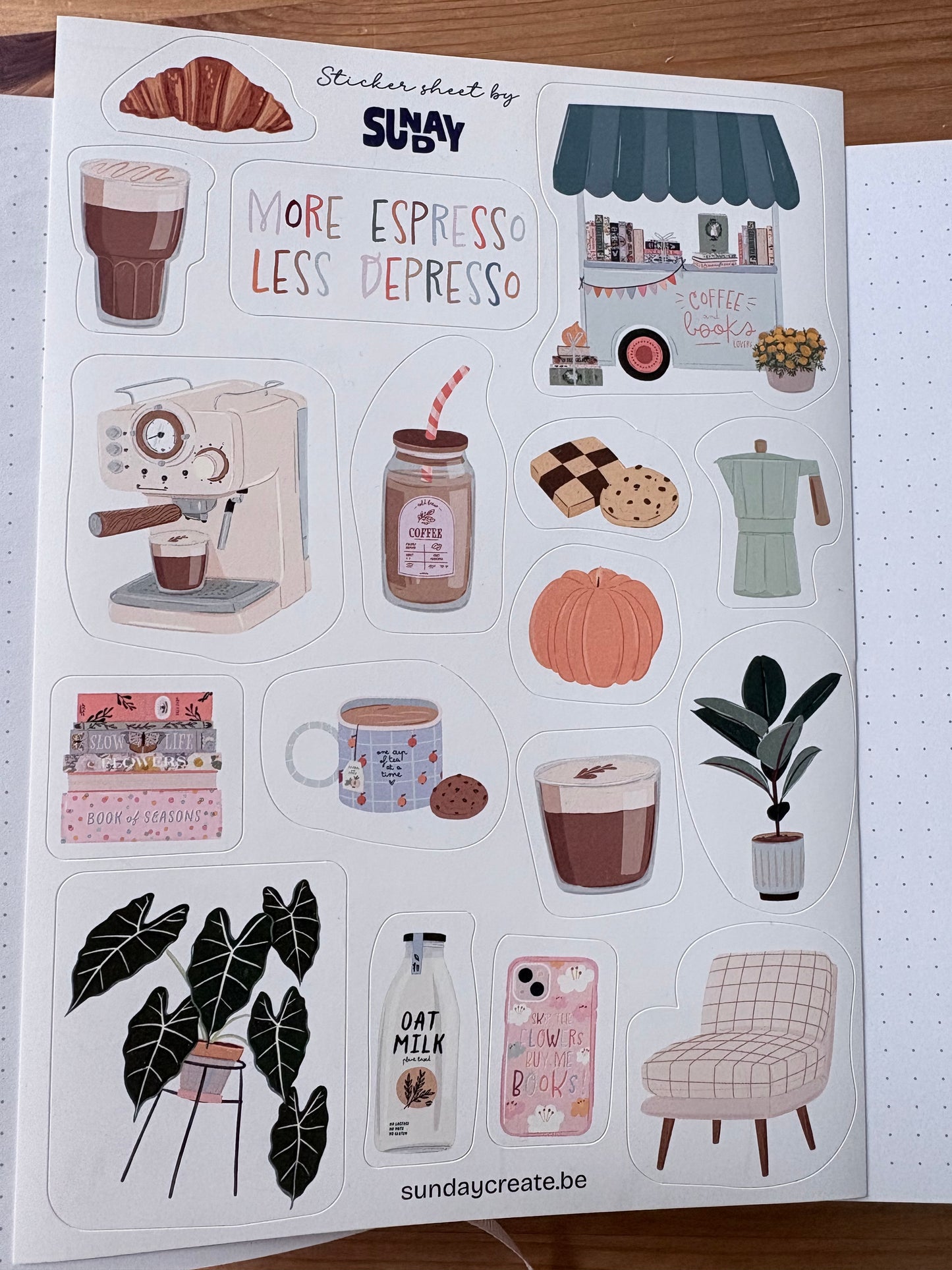 Koffie en Boeken Sticker sheet - Coffee and books