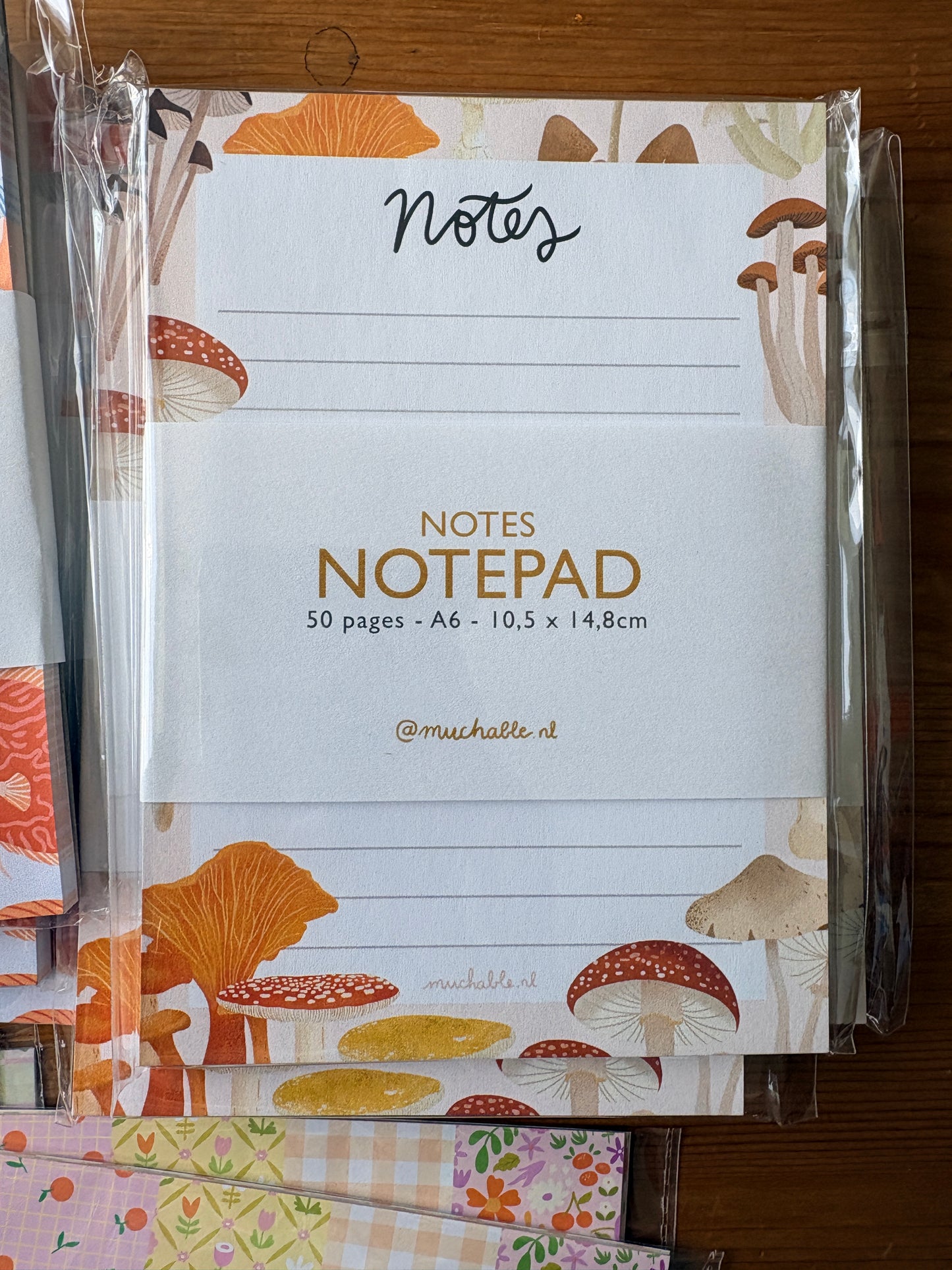Notepad A6 notes - mushrooms - paddenstoelen - autumn