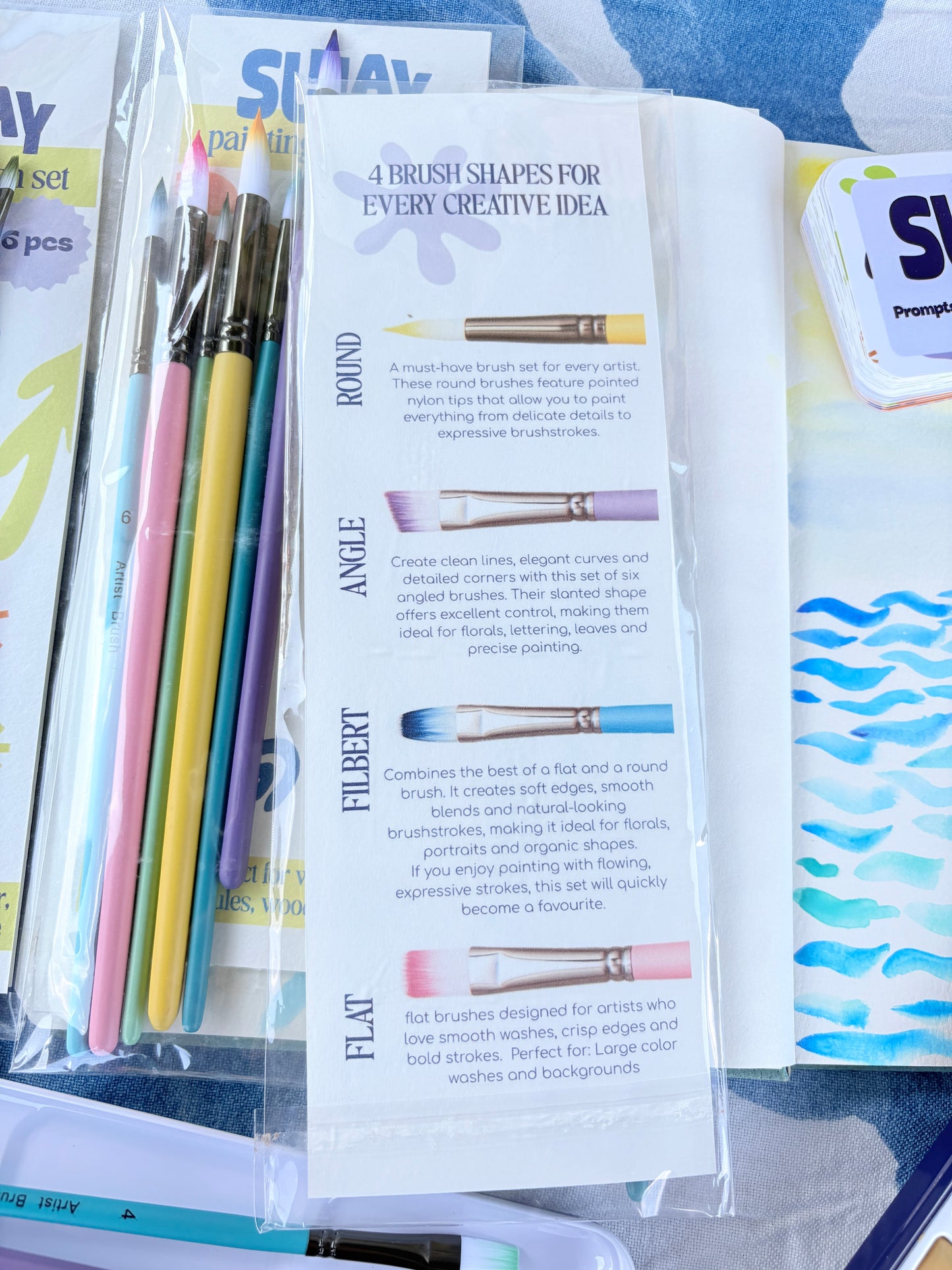 paintbrush set of 6 brushes - Flat Brush Set
