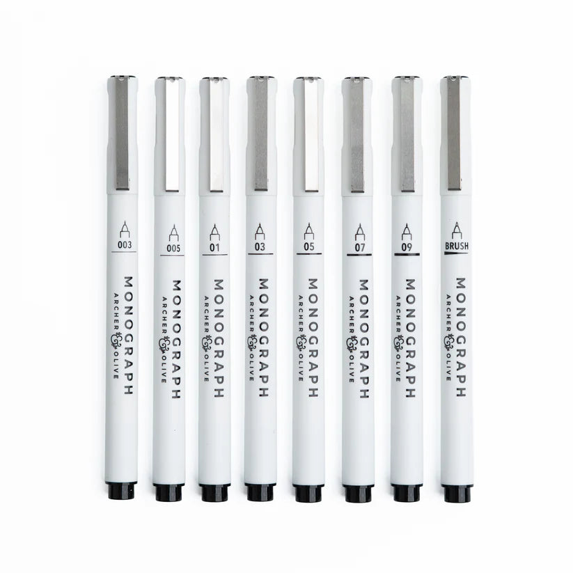 Monograph Pen Set of 8 - Archer & Olive