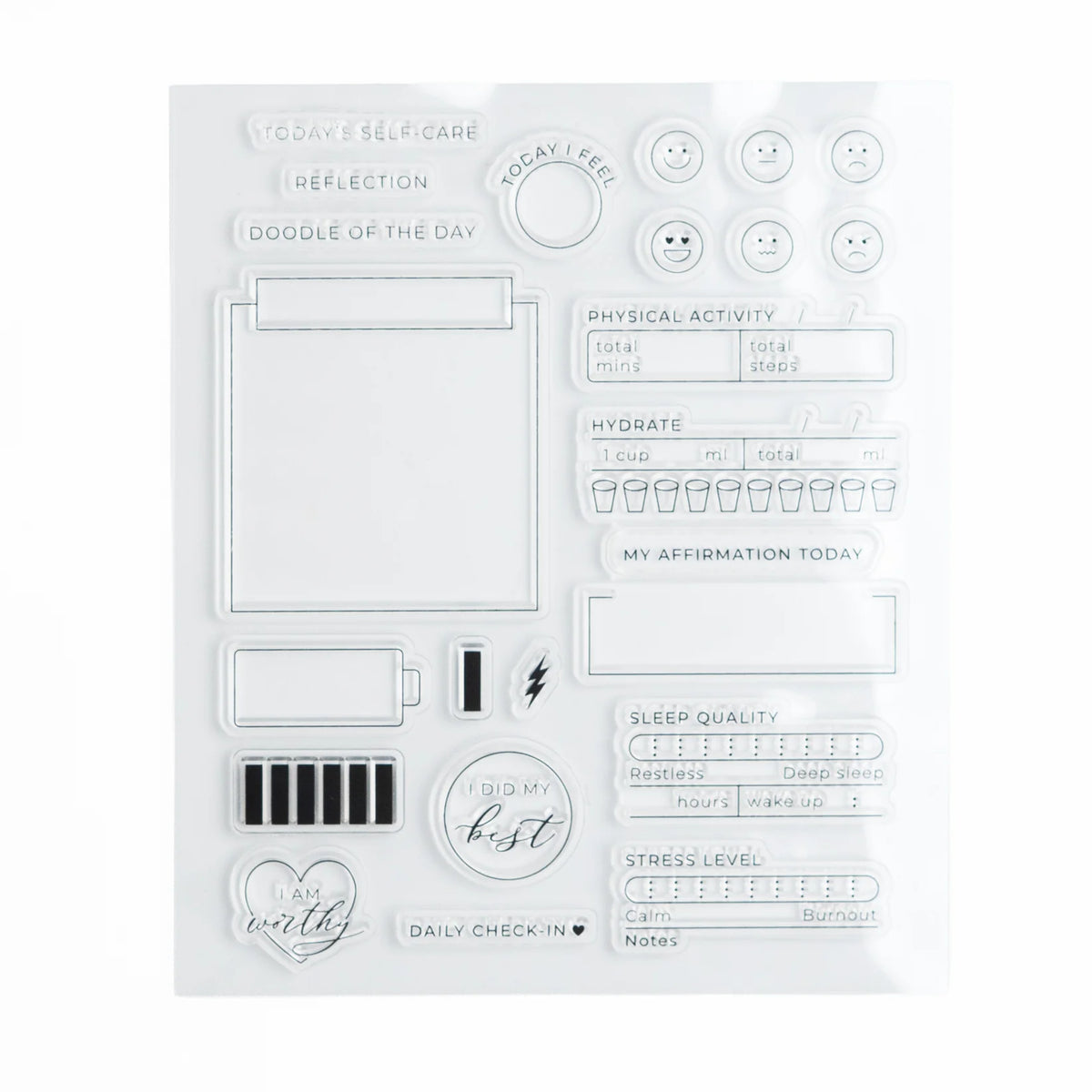 Self Care Box Acrylic Stamps - Archer & Olive