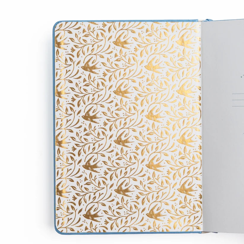 Songbird In Blue Dot Grid Notebook - square 160 pages