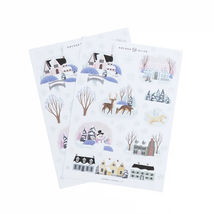 Set d'autocollants Winter Village - Archer & Olive
