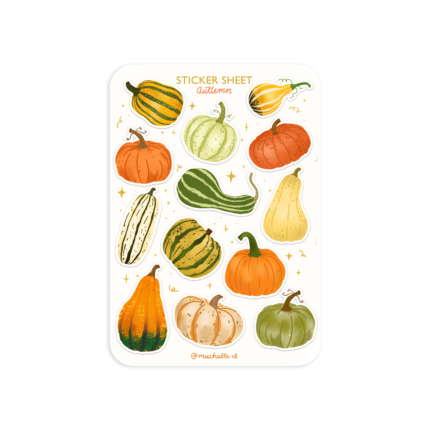 A6 sticker sheet - autumn pumpkins - pompoen