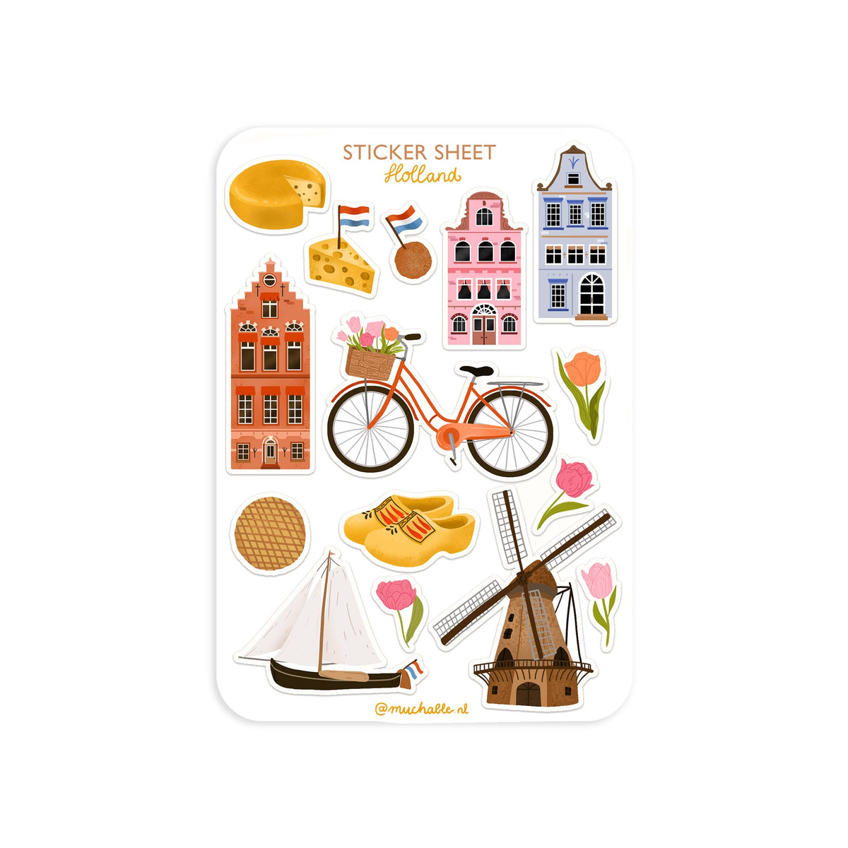 A6 sticker sheet - Holland, bike - Netherlands