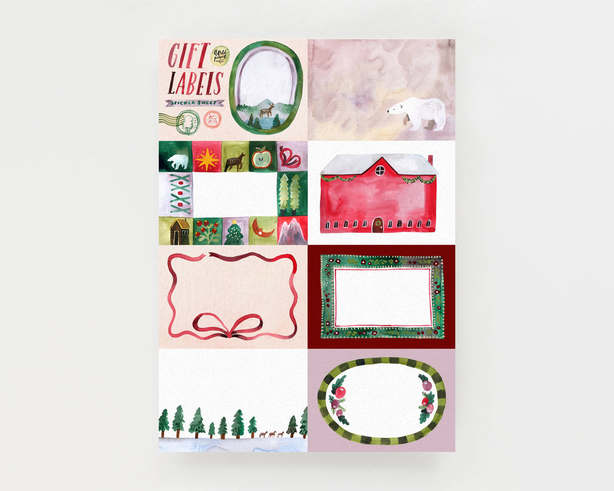 Sticker sheet A5- Christmas Labels