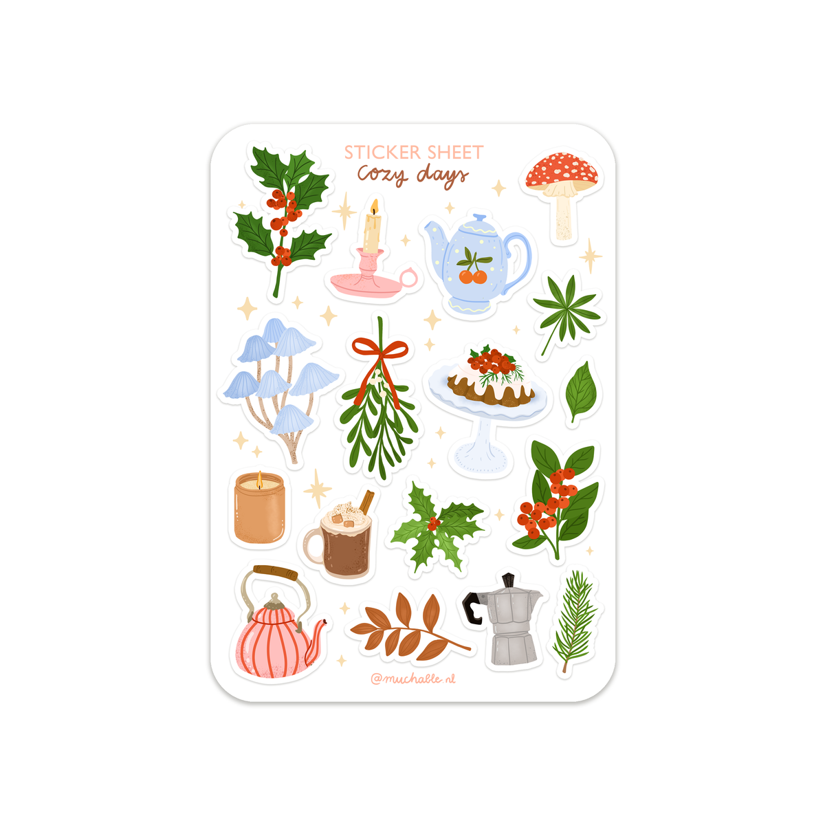A6 sticker sheet - stickervel - Christmas cozy days