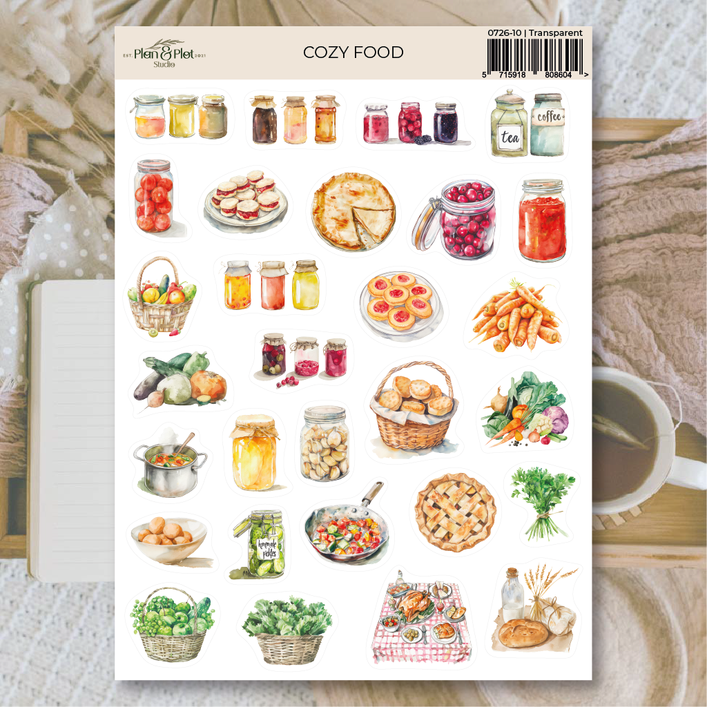 Cozy food | Transparent matte vinyl stickers