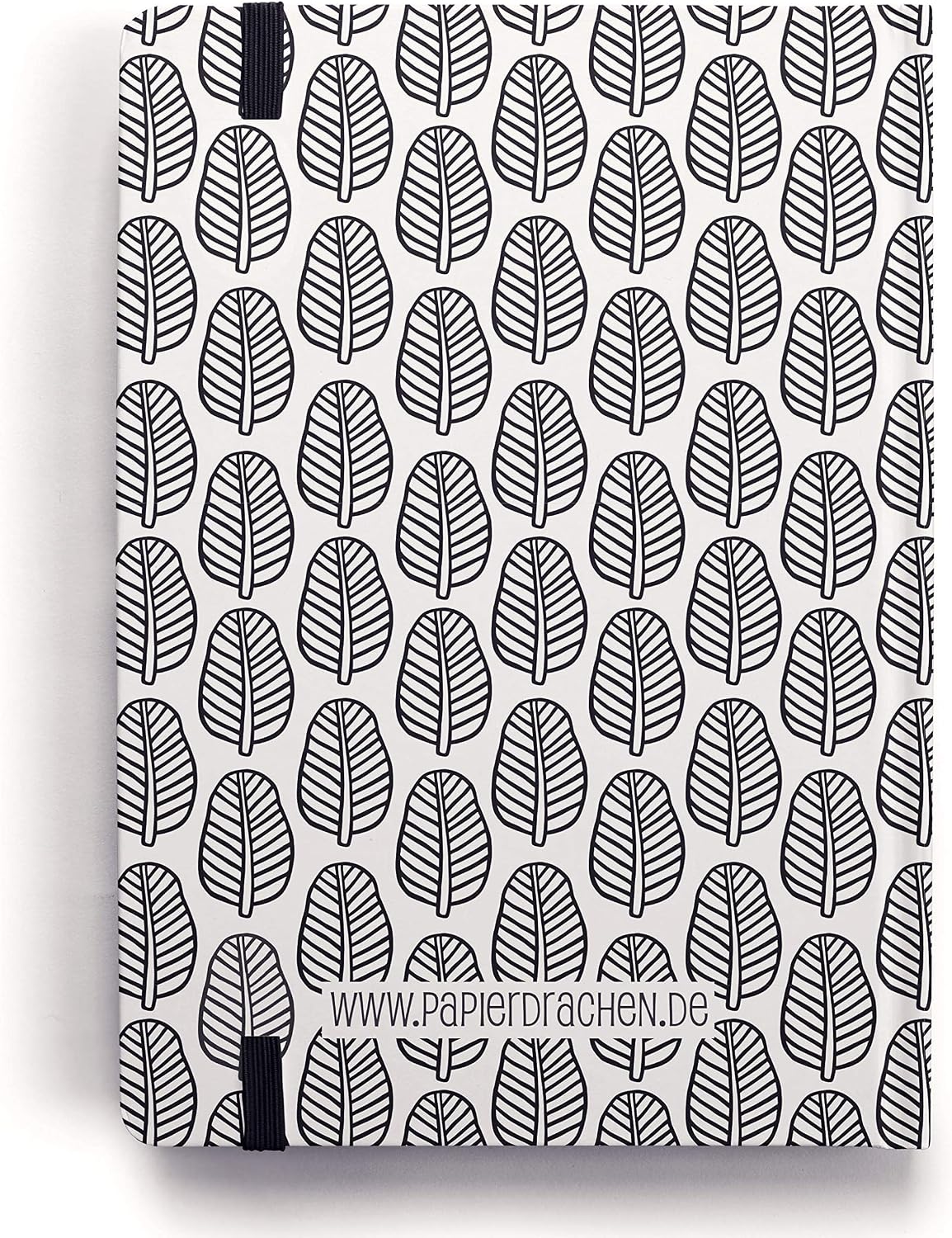 Bullet Journal dot grid with black and white leaves