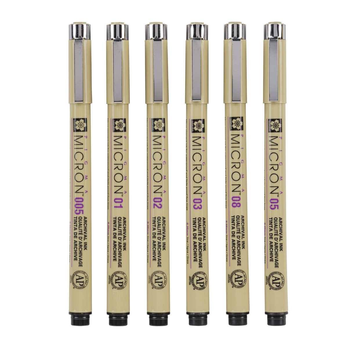 Sakura Pigma Micron fineliners - 6 stuks