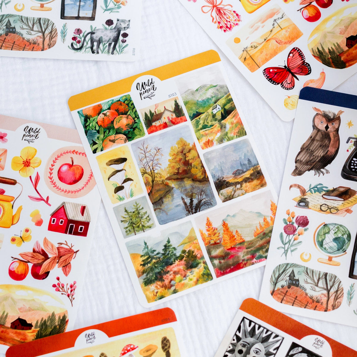 Sticker Sheet - Fall Landscapes
