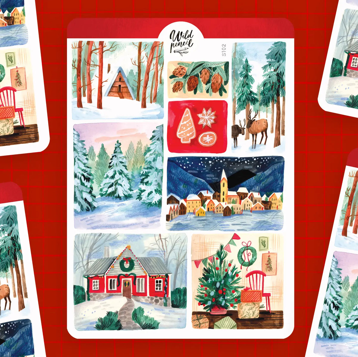 Christmas stationery box - Kerstbriefpapierdoos