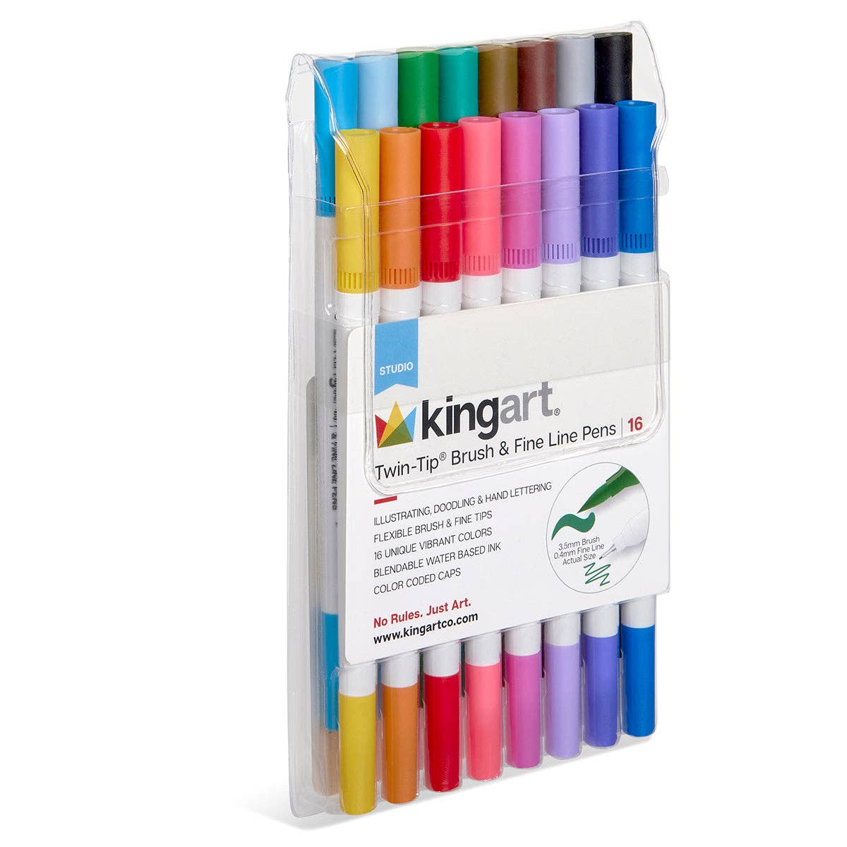 Twin-Tip™ Brush & Fine Line Pens / Water-Based Ink - 16 Colors