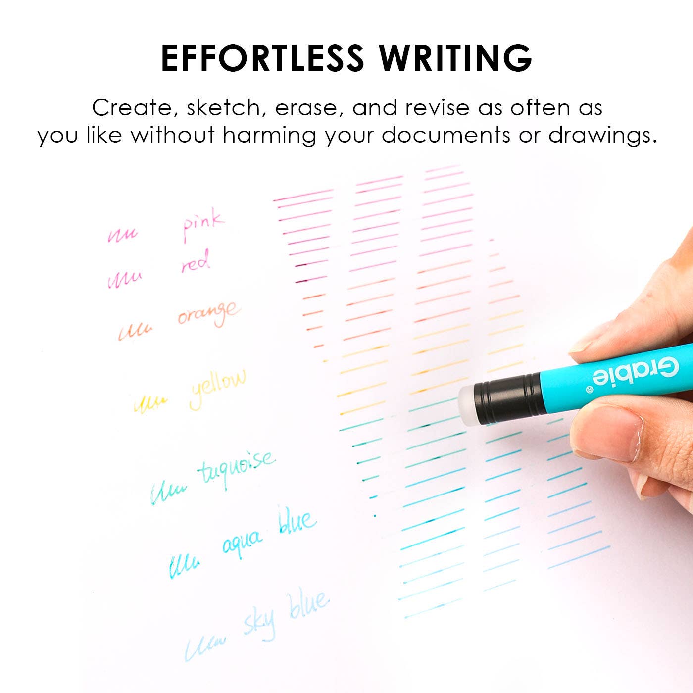 Grabie Medium Point Erasable Gel Pen Sets of 9