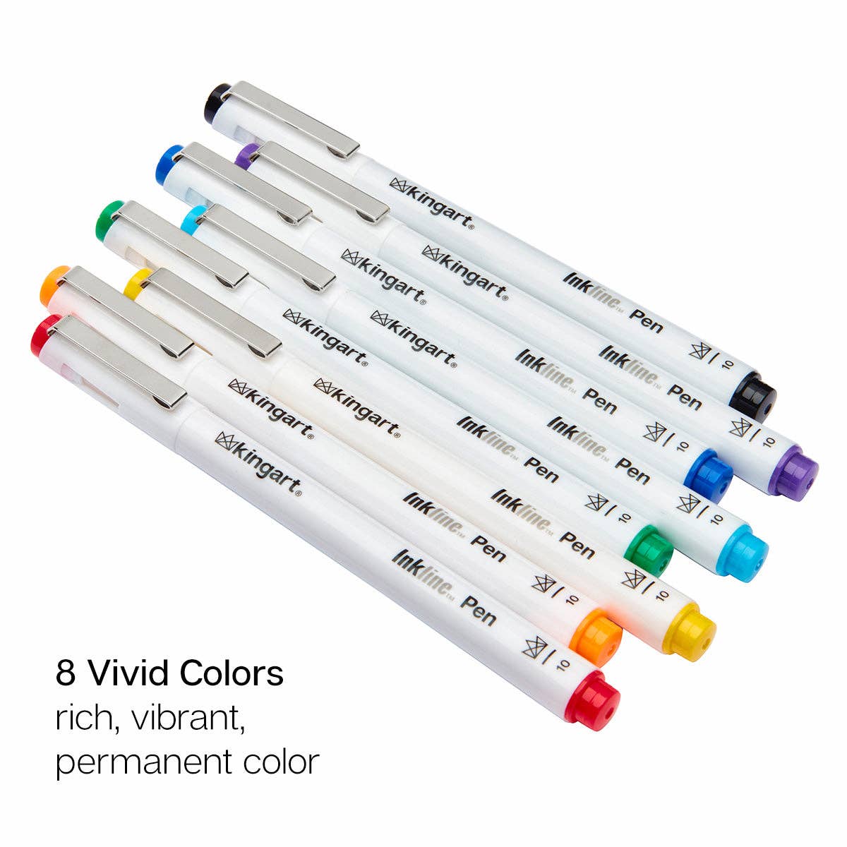 Inkline™ PRO Fine Line Archival Ink Pens - Size 10 - 8 Colors