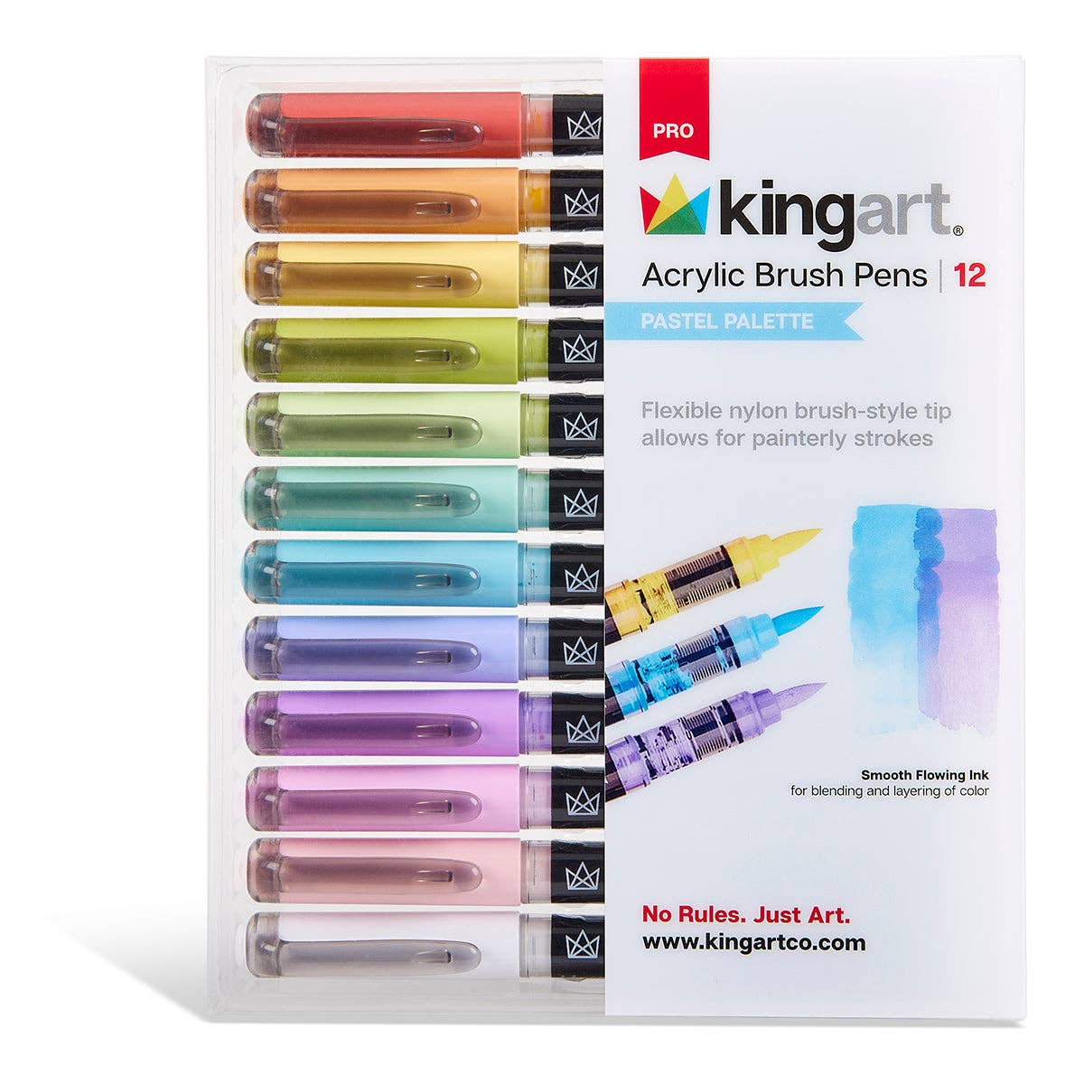 PRO Acrylic Paint Brush Pens - 12 Pastel Colors