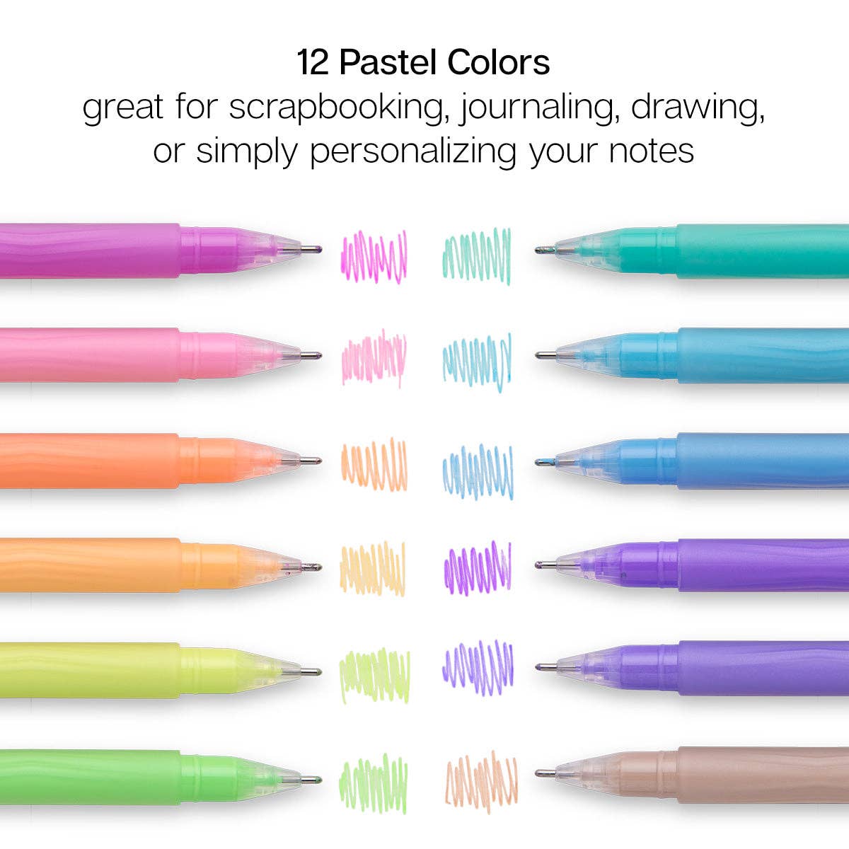 Gel Pens - 12 Pastel Colors