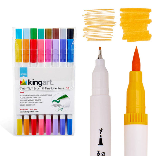 Twin-Tip™ Brush & Fine Line Pens / Water-Based Ink - 16 Colors