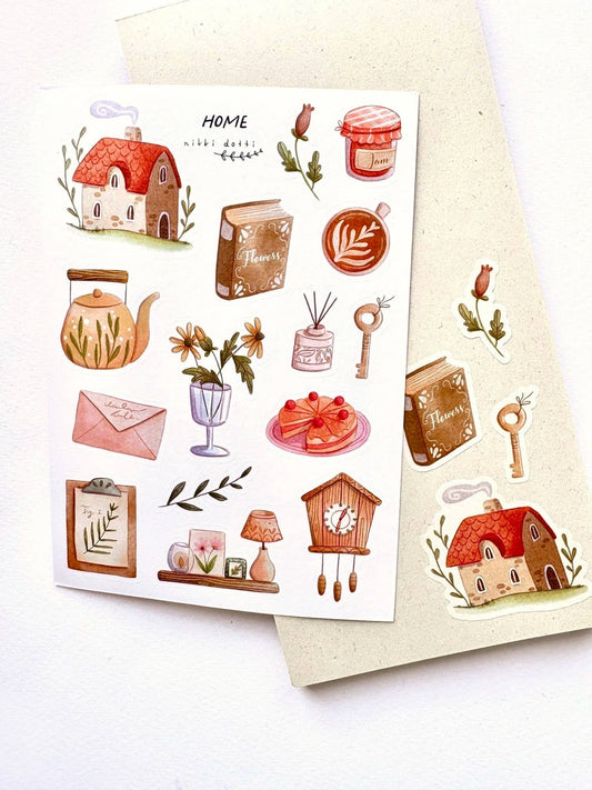 Planche d'autocollants - Maison (washi)