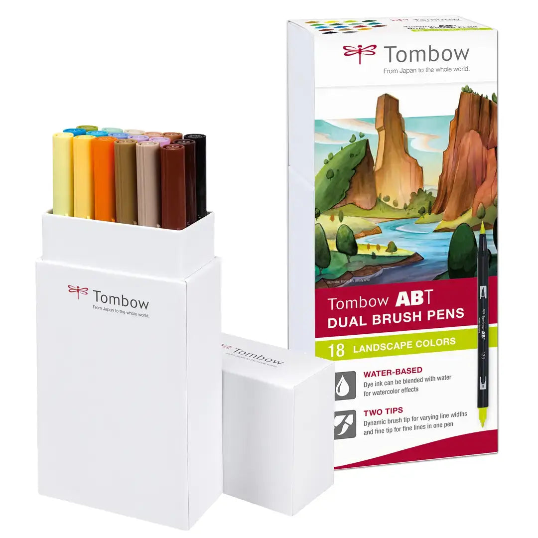 Tombow ABT Dual Brush Pen 18-piece Set (Primary, Secondary and Pastel colours)